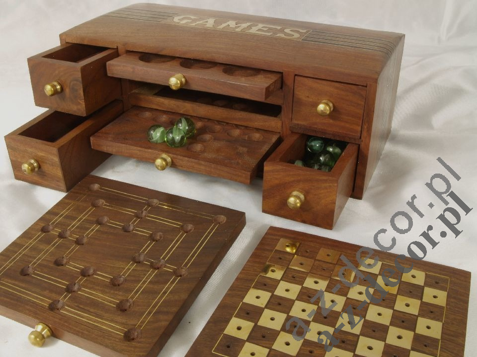 Wooden multi game box 27x13x10cm [AZ01558] Wooden boxes You can
