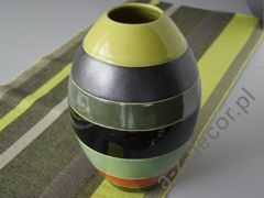 Wazon ceramiczny w seledynowe pasy 29cm [AZ01135]