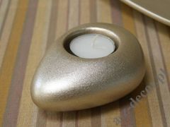 Mat gold ceramic T-light holder 12cm [AZ02037]