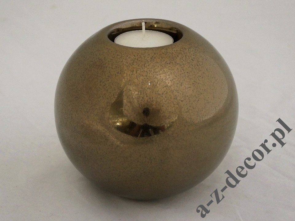 Cracked gold ceramic Tlight holder 12cm [AZ02318] Candle holders