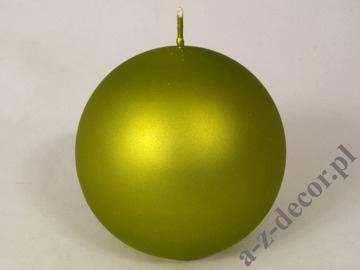 Limon green velvet ball candle 10cm [AZ01860]