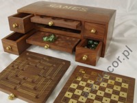 Wooden multi game box 27x13x10cm [AZ01558]