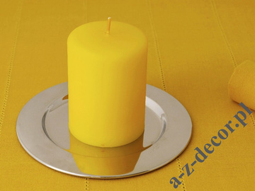 Yellow velvet pillar candle 7x10cm [AZ02046]