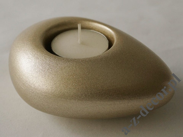 Świecznik ceramiczny złoty mat 12cm [AZ02037]