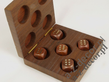 Wooden dice box 9x9x3cm [AZ01567]