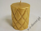 Gold velvet pillar candle with glitter 10cm [AZ01993]