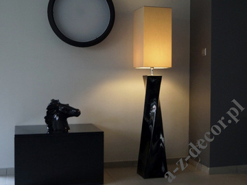 TWISS floor lamp in black with gold shade 168cm [AZ02686]