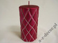 Cerise velvet pillar candle 15cm with silver glitter [AZ01999]