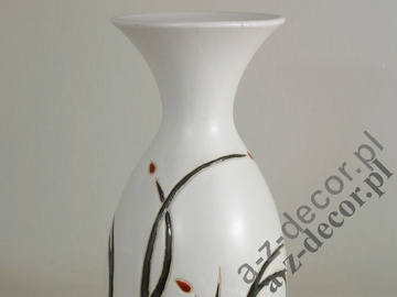 Earthenware vase with flower decoration 44cm [AZ01048]
