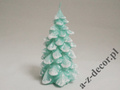 Branded turquoise X'mas tree candle 15cm [AZ02151]