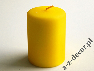 Świeca walec żółty velvet 7x10cm [AZ02046]