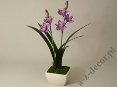 Orchidea w doniczce fioletowa 56cm [AZ01849]