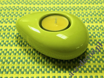 Green ceramic T-light holder 12cm [AZ02038]