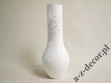 Wysoki biały wazon ceramiczny 58cm [AZ01907]