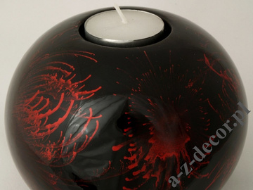 Świecznik ceramiczny czerwony 12cm [AZ01410]