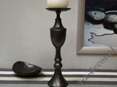 Czarny świecznik metalowy 56cm [AZ01957]