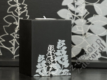 Black Tealight candle holder 10cm [AZ00598]