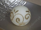 White velvet ball candle 9cm with glitter decoration [AZ01726]