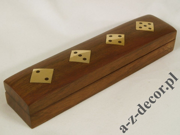 Oblong wooden dice box 17cm [AZ01580]