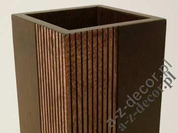 Square wooden vase 36cm [AZ01078]