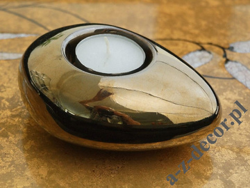 Gold ceramic T-light holder 12cm [AZ02034]