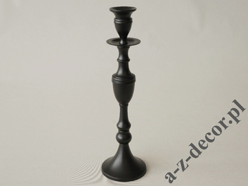 Black metal candle holder 34cm [AZ01955]