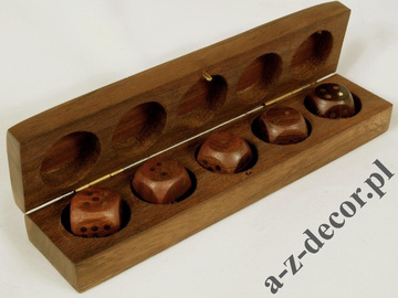 Oblong wooden dice box 17cm [AZ01580]