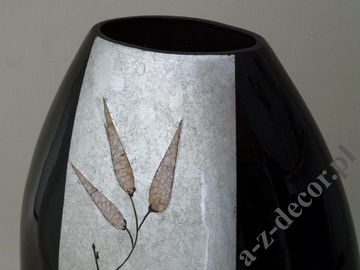 BAMBOO black decorated ceramic vase 50cm [AZ01406]