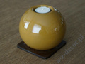 Kulisty brązowy świecznik ceramiczny 12cm [AZ02555]