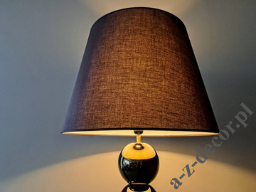Lampa podłogowa PERLA IX TB 170cm ze złotymi kulami i brązowym abażurem [AZ02755]