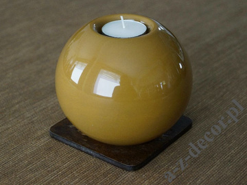 Brown ball ceramic T-light holder 12cm [AZ02555]