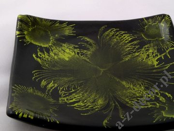 Patera ceramiczna czarno zielona 14x2cm [AZ01424]