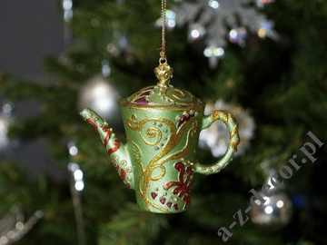 Imbryk zielony 8cm ozdoba choinkowa [AZ01609]