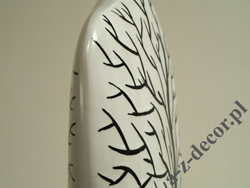 INGRID flat white ceramic vase 43cm [AZ00755]