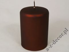 X'mas brown pillar candle 10cm [AZ01872]