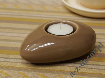 Brown ceramic T-light holder 12cm [AZ02036]