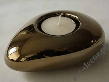 Gold ceramic T-light holder 12cm [AZ02034]