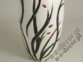 Earthenware vase with flower decoration 44cm [AZ01048]