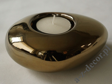 Gold ceramic T-light holder 12cm [AZ02034]