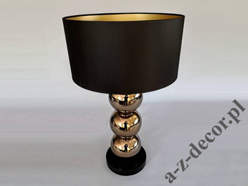 Lampa stołowa PERLA III CY złoto czarna 68cm czarno złoty abażur [AZ02766]