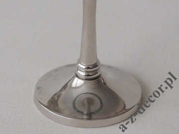 Świecznik metalowy 24cm szklany klosz [AZ00860]