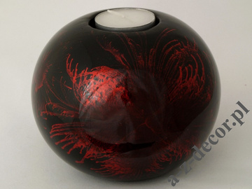 Świecznik ceramiczny czerwony 12cm [AZ01410]