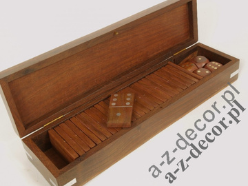 Woden  box with domino and dice [AZ01565]