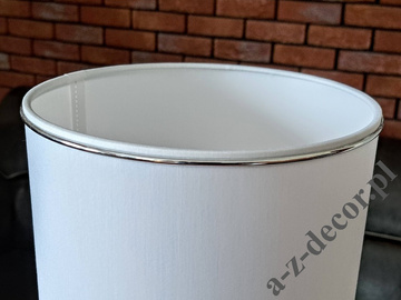 White COCOON table lamp 67cm with silver rings [AZ02754]