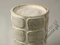 Biały świecznik ceramiczny przecierany 19cm [AZ01123]