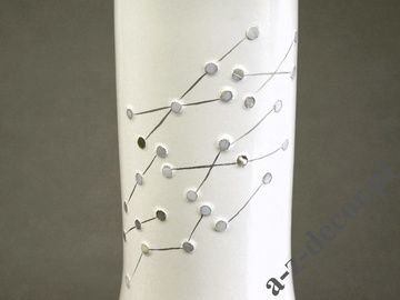 Wysoki biały wazon ceramiczny 58cm [AZ01907]