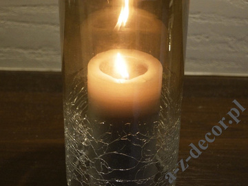 Glass cover for candle 10x20cm [AZ01296]