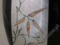 BAMBOO black decorated ceramic vase 50cm [AZ01406]