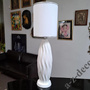 White COCOON table lamp 67cm with silver rings [AZ02754]