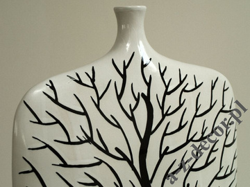 INGRID flat white ceramic vase 43cm [AZ00755]